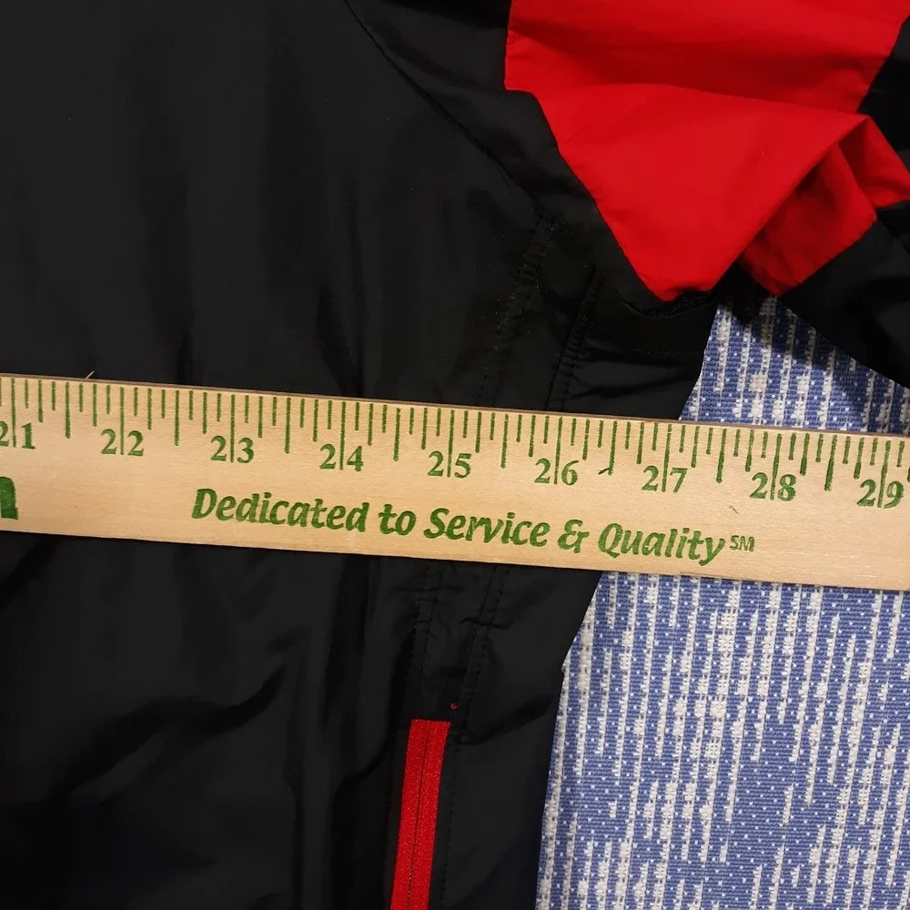 Nike Windbreaker Jacket Mens 2XL 1/Zip Pullover Black Red Vented